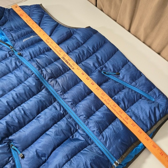Eddie Bauer Vest Mens XL Tall Blue First Ascent Down Puffer Hiking Outdoors READ - Picture 14 of 15